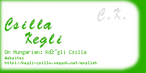 csilla kegli business card
